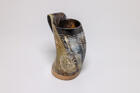 Natural horn tankard  Norse Vegvsir and Ouroboros Design