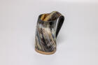 Natural horn tankard  Norse Vegvsir and Ouroboros Design