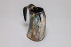 Natural Horn Tankard  Odin Helm Design