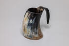 Natural Horn Tankard  Odin Helm Design