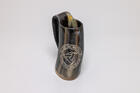 Natural Horn Tankard  Norse Triple Knot Design