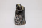 Natural Horn Tankard  Wolf Design