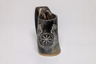 Natural Horn Tankard  Norse Compass and Longship design