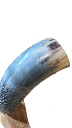 Natural Drinking Horn  Norse Longship Design