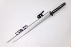 White Katana with Black and Purple Dragon