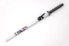 White Katana with Black and Purple Dragon