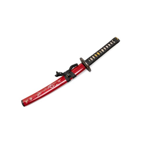 Shoguns Red Rage Tanto with 1095 Makuri Lamination Shoguns Red Rage Tanto with 1095 Makuri Lamination