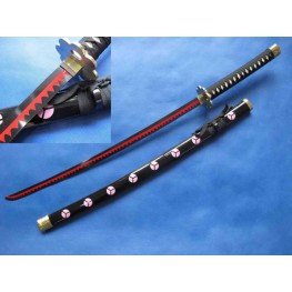 Black with Pink Motif Metal Sword