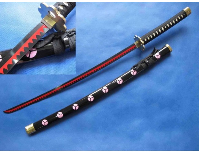 Black with Pink Motif Metal Sword