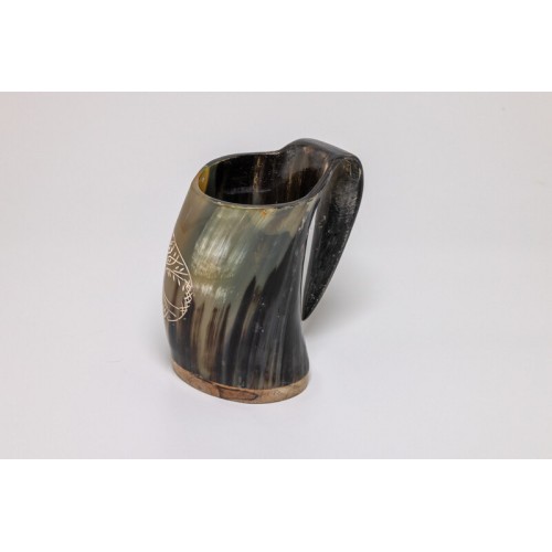 Natural Horn Tankard – Tree Design