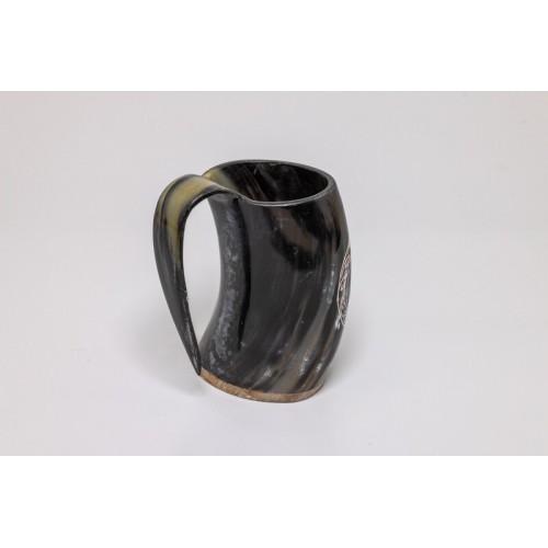 Natural Horn Tankard – Wolf Design