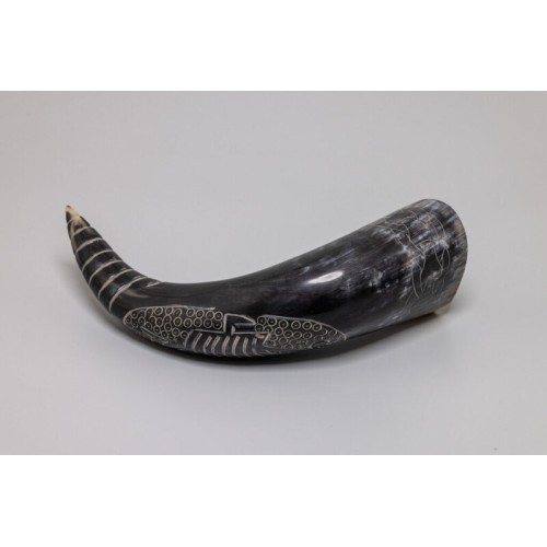 Natural Drinking Horn – Norse Longship Design Natural Drinking Horn – Norse Longship Design