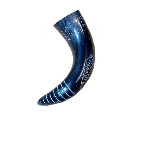 Natural Drinking Horn – Norse Longship Design Natural Drinking Horn – Norse Longship Design