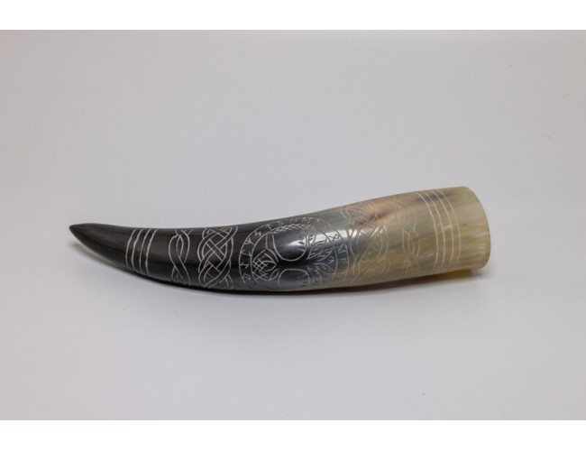 Natural Drinking Horn – World Tree Design