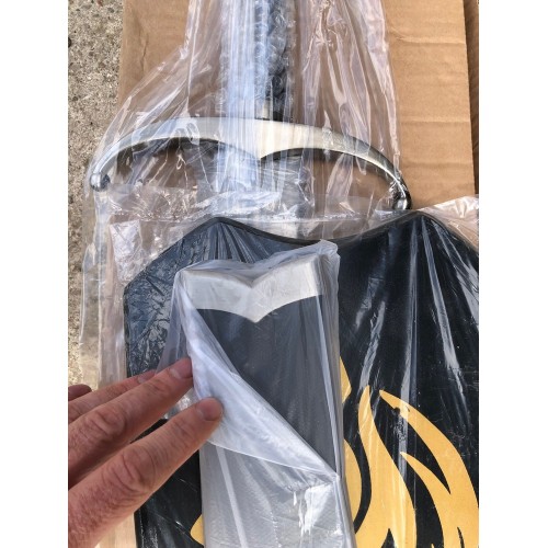 Snow Direwolf Sword with Wolf Wall Plaque Sheath