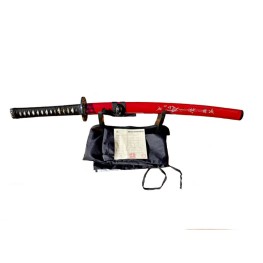 Shoguns Red Rage Wakisashi with 1095 Makuri Lamination