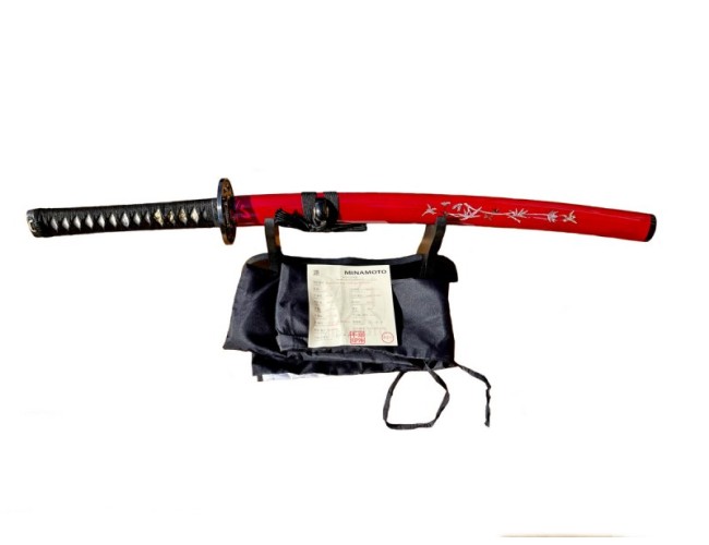 Shoguns Red Rage Wakisashi with 1095 Makuri Lamination