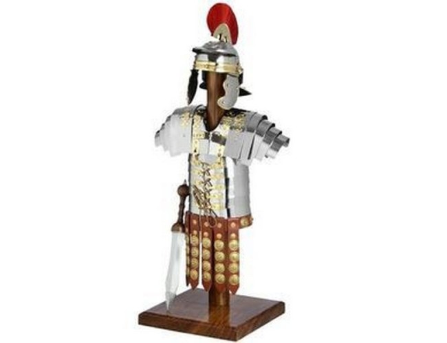 Mini Roman Suit Of Armour On Wooden Stand