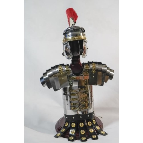 Mini Roman Suit Of Armour On Wooden Stand