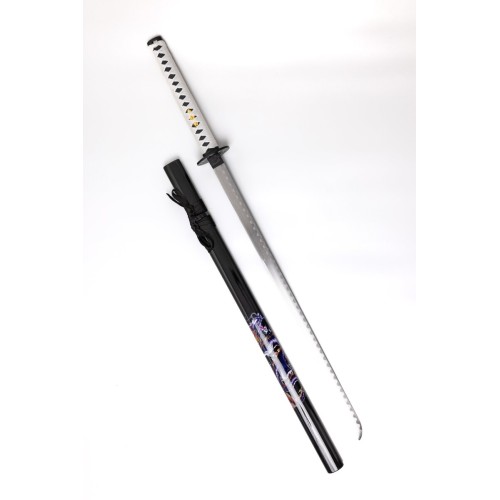 Black Katana with Blue Dragon