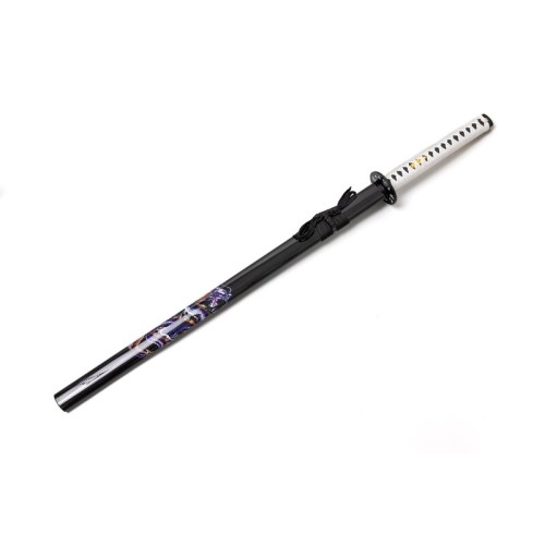 Black Katana with Blue Dragon
