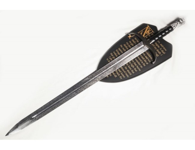 Snow Direwolf Sword in Damascus