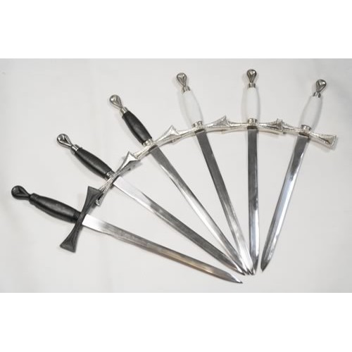 Masonic Dagger in Black with Gold Fittings