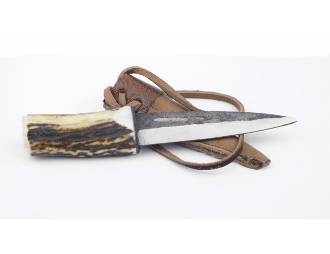 Genuine Stag Antler Sgian Dubh Straight (Carbon Steel)