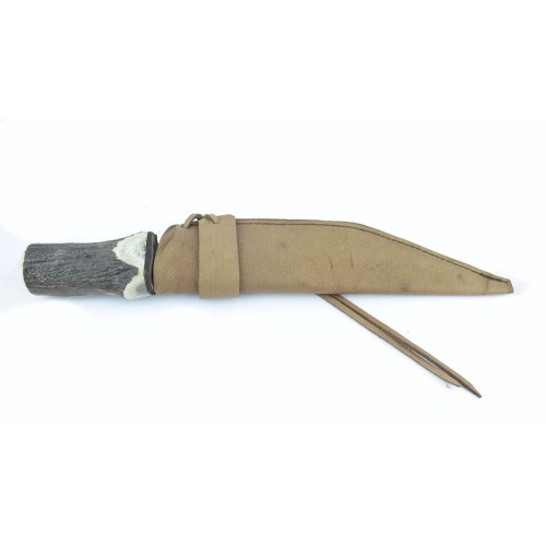 Large Scramsax, Stag Antler Handle, Carbon Steel Blade