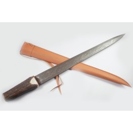 Scottish Dirk with Genuine Stag Antler Handle (Damascus Steel)