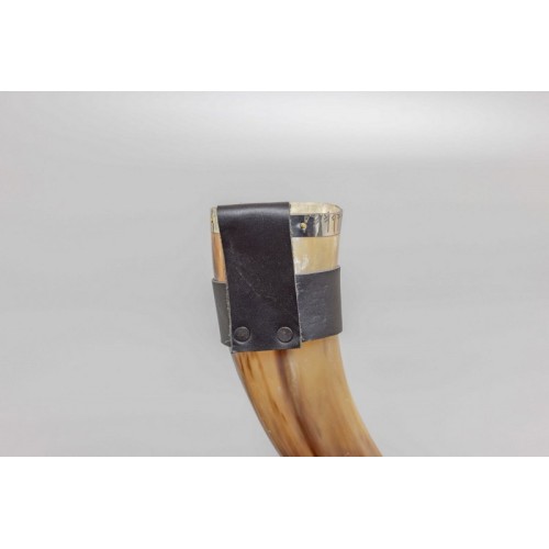 Viking runes Horn with Leather Belt Frog