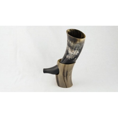 Blowing Horn Bugle with Natural Horn Desk Stand