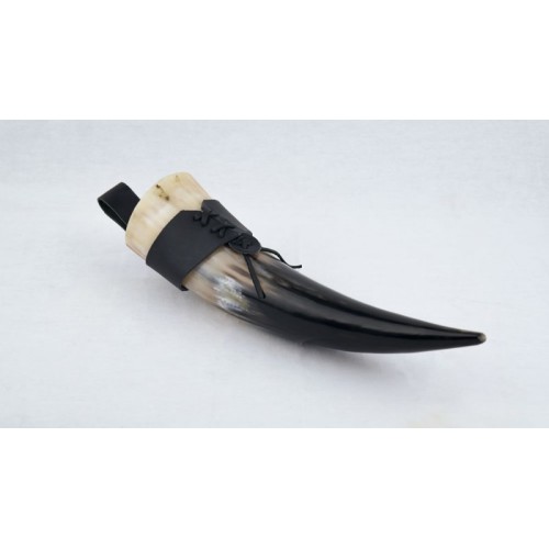 Genuine Horn Drinking Horn with Leather Belt Frog Genuine Horn Drinking Horn with Leather Belt Frog