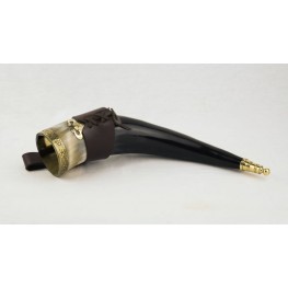 Thor Horn with Leather Belt Frog