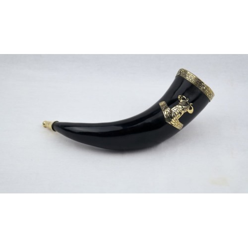 Thor Horn with Leather Belt Frog