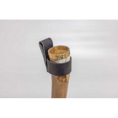 Thor Horn with Leather Belt Frog
