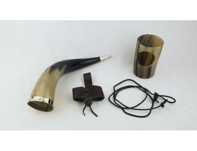 Viking Runes Horn with All Accessories