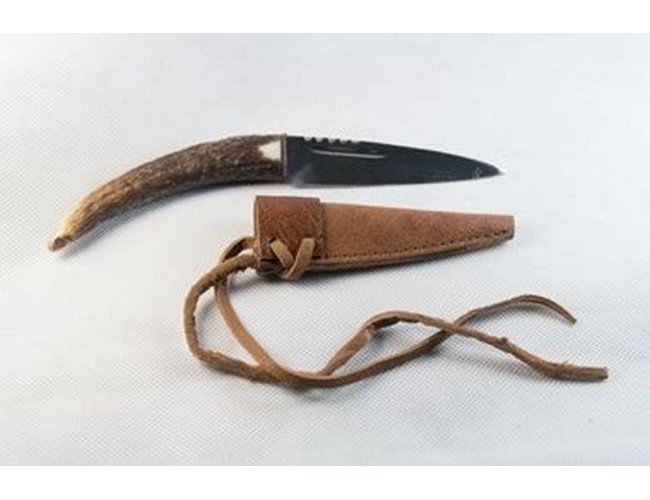 Genuine Stag Antler Sgian Dubh Curved (Stainless Steel)