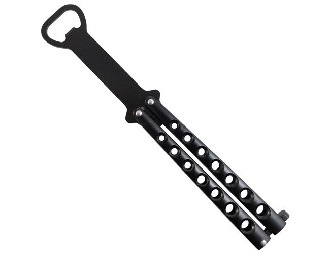 Black Balisong Bottle Opener