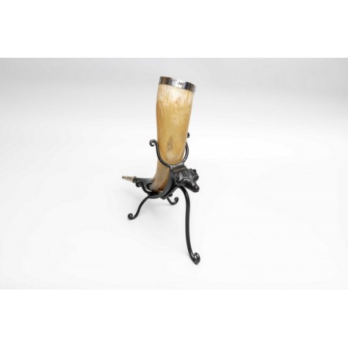 Wolf Head Cast Iron Horn Stand