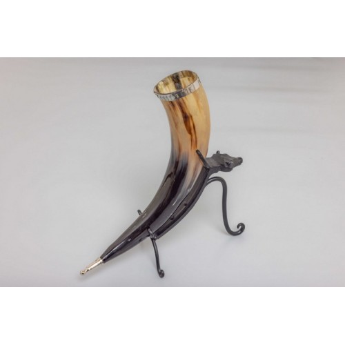 Wolf Head Cast Iron Horn Stand