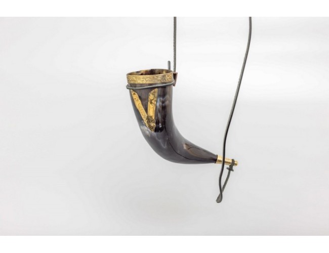 V for Viking Drinking Horn with Leather Strap