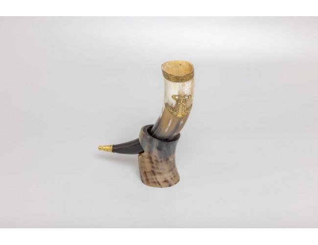 Thor Horn with Natural Horn Table Stand