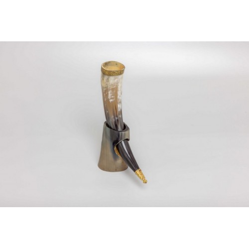 Thor Horn with Natural Horn Table Stand