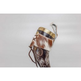 Viking Style Drinking Horn with Leather Belt Frog Viking Style Drinking Horn with Leather Belt Frog