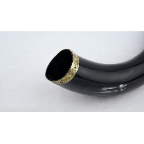 Horn with Metal Fittings and Leather Shoulder Strap