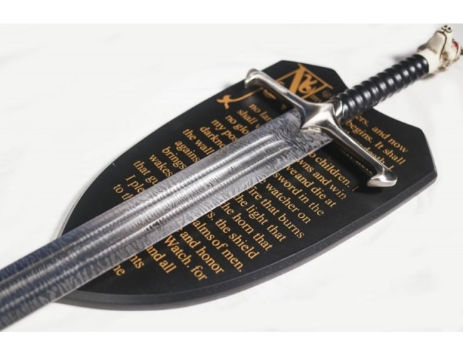 Snow Direwolf Book Sword in Damascus