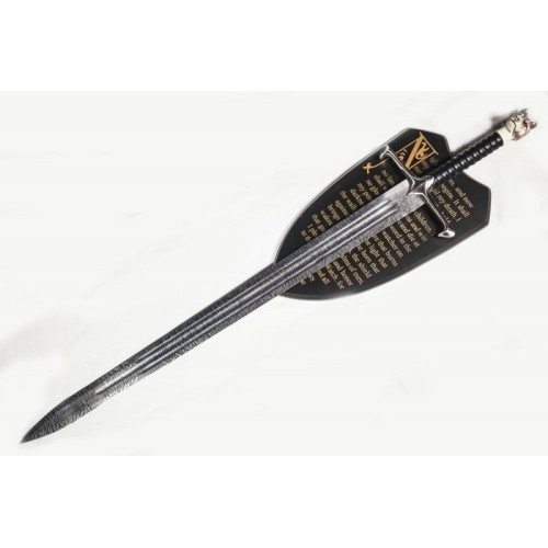 Snow Direwolf Book Sword in Damascus