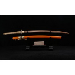 Shibui Handforged Katana in Clay Tempered Damascus Steel