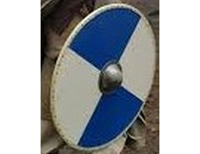 White and Blue Solid Wood Viking Shield